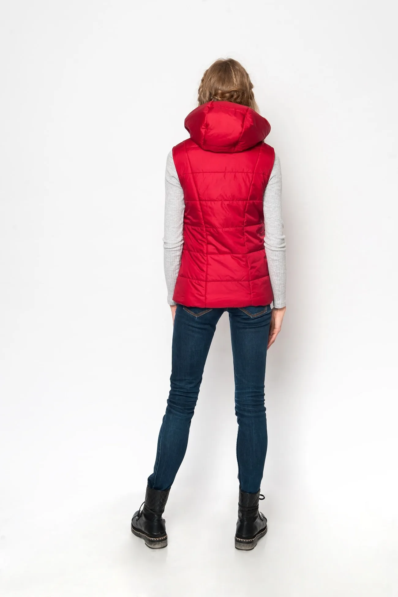 Жилет женский Белла красный темный  (2)-min