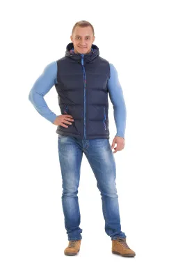 Жилет мужской пуховый синий
